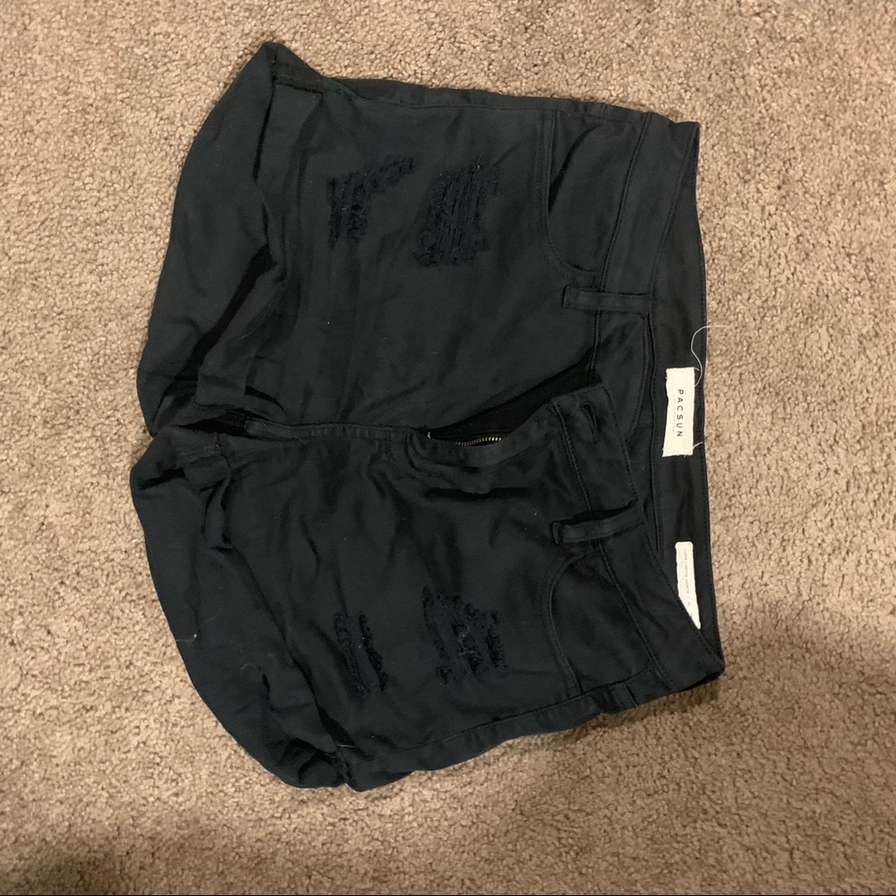 Black high waisted jean shorts